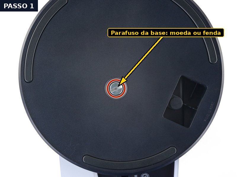 Passo 1: Tire o parafuso da base